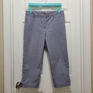 Talbots Blue Gingham Capris Sz 8